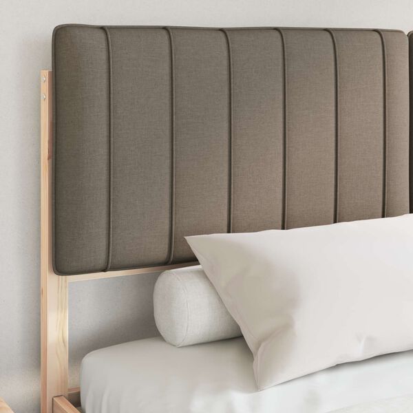 vidaXL Bettgestell mit gepolstertem Kopfteil Taupe 150 x 200 cm