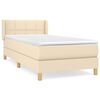 vidaXL Boxspringbett mit Matratze Creme 80x200 cm Stoff