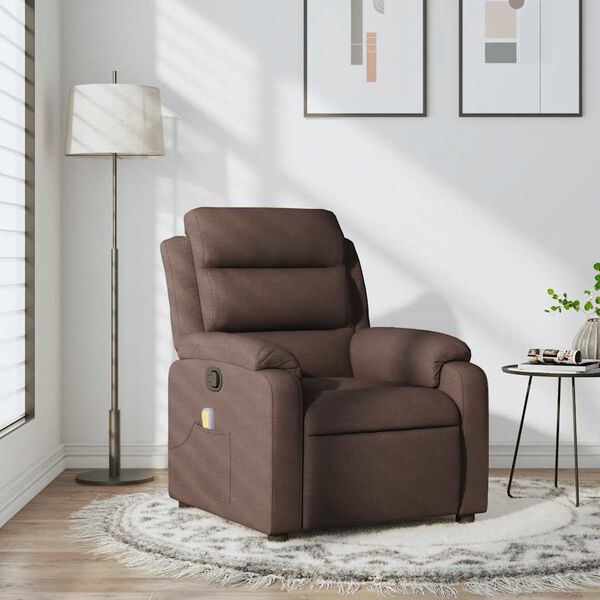 vidaXL Massagesessel Dunkelbraun Stoff