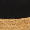 vidaXL Teppich Geflochten Schwarz & Natur 150 cm Jute & Baumwolle Rund