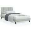 vidaXL Bett mit Matratze "Hanko" Hellgrau 100x200 cm Samt