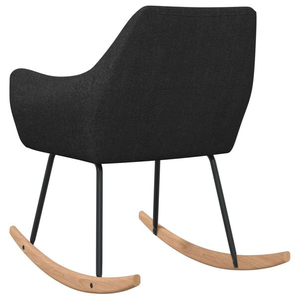 vidaXL Schaukelstuhl Schwarz Stoff