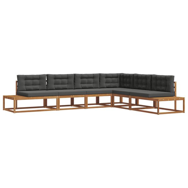 vidaXL Outdoor-Sofagarnitur 6 St&uuml;ck Natur und Anthrazit