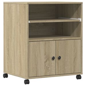 vidaXL Druckerst&auml;nder mit Rollen Sonoma-Eiche 60x48x74 cm