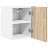 vidaXL H&auml;ngeschrank mit Speicher Sonoma-Eiche und Wei&szlig; 30 x 31 x 40 cm