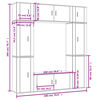 vidaXL 8-tlg. TV-Schrank-Set Wei&szlig; Holzwerkstoff