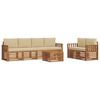 vidaXL Outdoor-Sofagarnitur 7 stk. Natur und Beige Massivholz Akazie