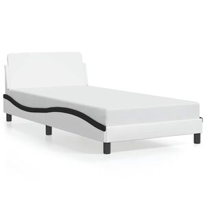 vidaXL Bettgestell "Dover" Wei&szlig; und Schwarz 100x200 cm Kunstleder