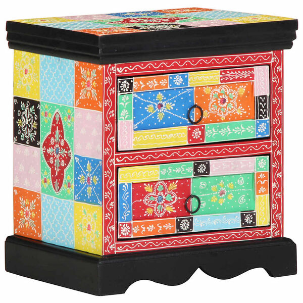 vidaXL Nachttisch 2 pcs Mehrfarbig 40 x 35 x 45 cm Massivholz Mango