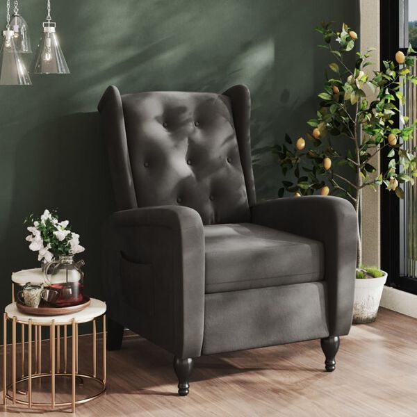 vidaXL Relaxsessel Dunkelgrau Samt