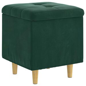 vidaXL Ottoman mit Stauraum Dunkelgr&uuml;n 40 x 40 x 45 cm Samt