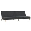vidaXL Schlafsofa 2-Sitzer mit Fu&szlig;hocker Dunkelgrau Stoff