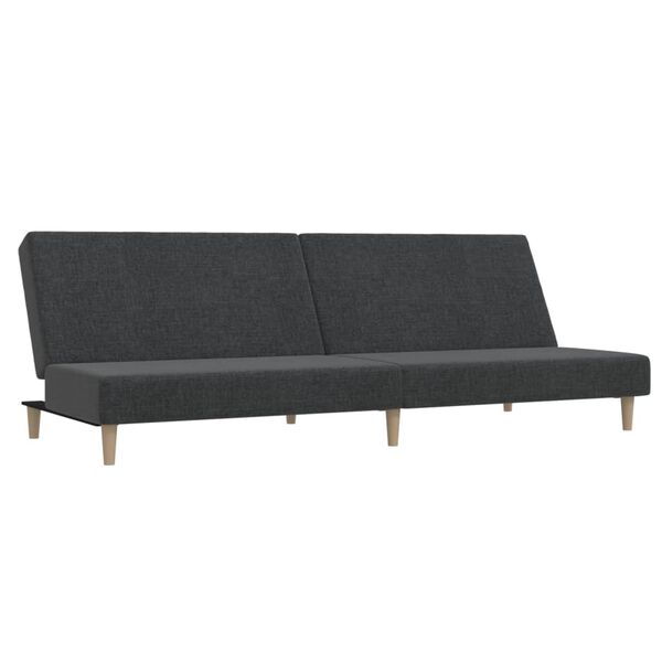 vidaXL Schlafsofa 2-Sitzer mit Fu&szlig;hocker Dunkelgrau Stoff