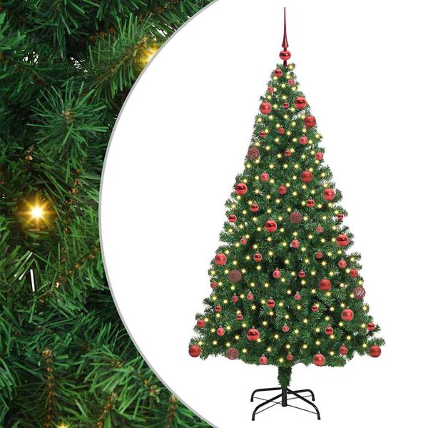 vidaXL Künstlicher Weihnachtsbaum mit 300 LEDs mit Ständer Grün 180 cm