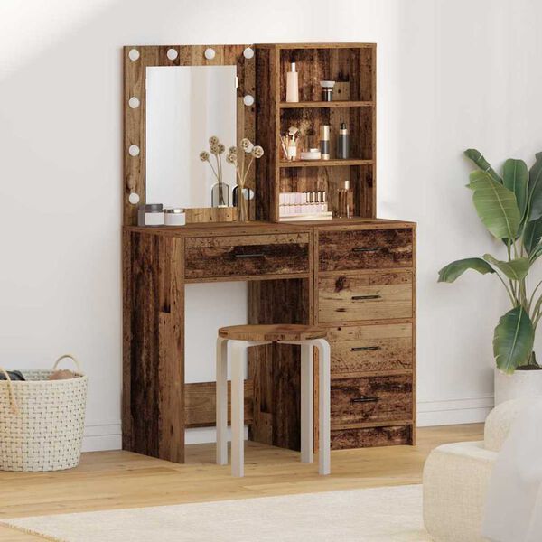 vidaXL Schminktisch 2 pcs Braun 50 x 41 x 135 cm Holzwerkstoff
