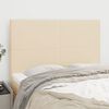vidaXL Kopfteil Creme 144x5x118/128 cm Stoff