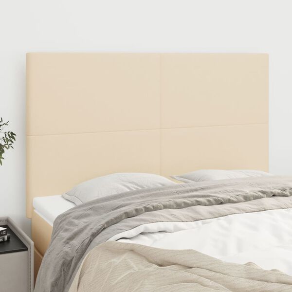 vidaXL Kopfteil Creme 144x5x118/128 cm Stoff