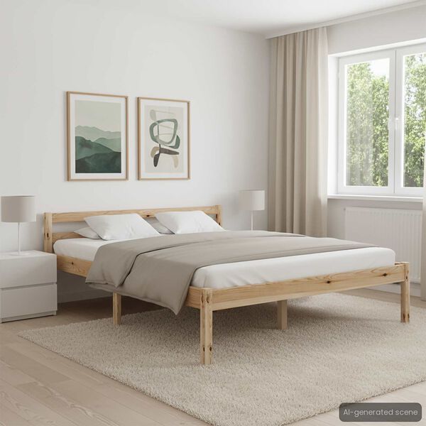 vidaXL Massivholzbett Kiefer 140x200 cm