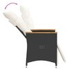 vidaXL 3-tlg. Bistro-Set mit Kissen Schwarz Poly Rattan