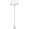 vidaXL Garten-Pollerleuchte E27 220 cm Aluminium 2-Laterne Wei&szlig;