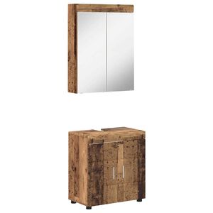 vidaXL Badezimmerm&ouml;bel-Set TULUM 2 pcs Altholz 60 x 34 x 63 cm