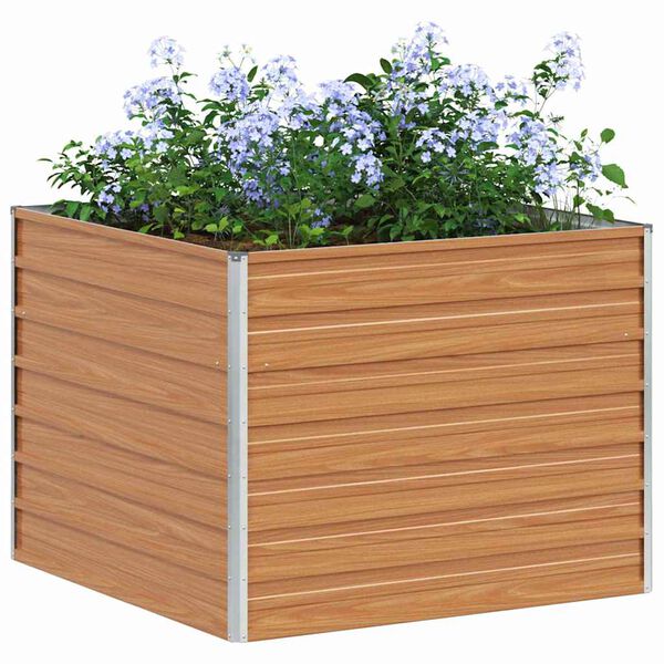 vidaXL Garten-Hochbeet 100x100x77 cm Verzinkter Stahl Silber