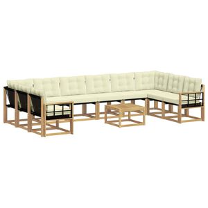 vidaXL Outdoor-Sofagarnitur 11 stk. Wei&szlig; und Creme