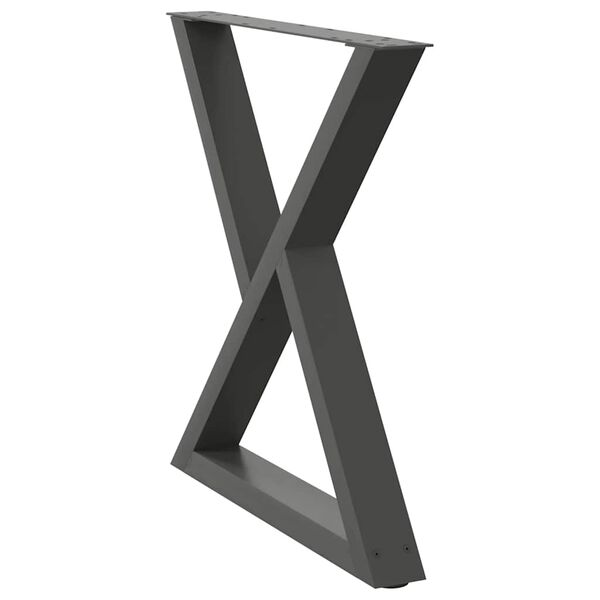 vidaXL Esstisch Beine 2 St&uuml;ck Anthrazit 80x(72-73,3) cm Stahl