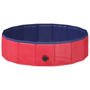 vidaXL Faltbares Hundeschwimmbecken Rot 80 x 80 x 20 cm PVC