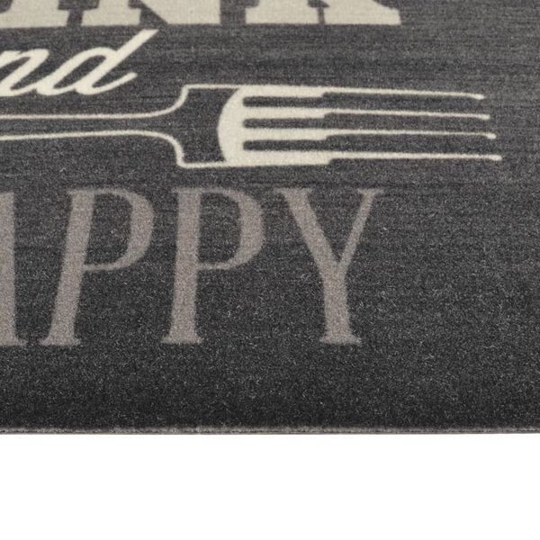 vidaXL K&uuml;chenteppich Waschbar K&uuml;che Schwarz 60x300 cm Samt