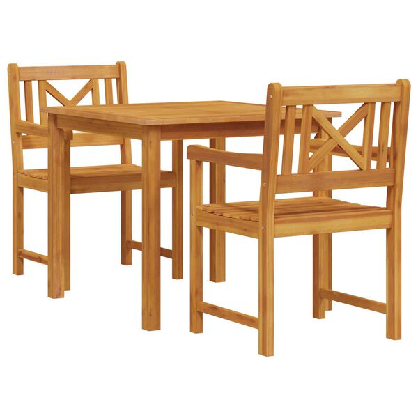 vidaXL Garten Essgruppe 3 pcs Braun Massivholz Akazie