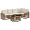 vidaXL Gartensofa-set 6 stk. Beige und Cremewei&szlig; Poly-Rattan