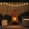 vidaXL Feuerstelle Braun 50 x 50 x 95 cm Wetterfeststahl