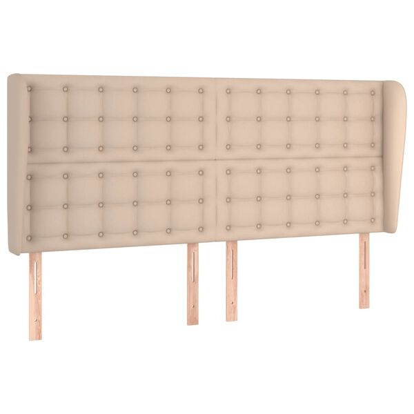 vidaXL Kopfteil mit Ohren Cappuccino-Braun 163x23x118/128cm Kunstleder