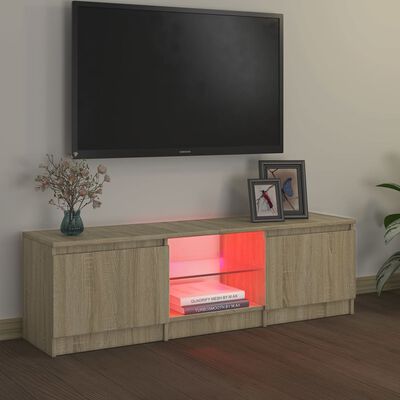 vidaXL TV-Schrank mit LED-Leuchten Sonoma-Eiche 120x30x35,5 cm
