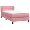 vidaXL Boxspringbett mit Matratze Rosa 80x210 cm Samt