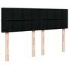 vidaXL Boxspringbett mit Matratze Schwarz 140x190 cm Stoff