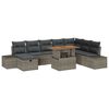 vidaXL Gartensofa-set 9 stk. Grau Poly-Rattan