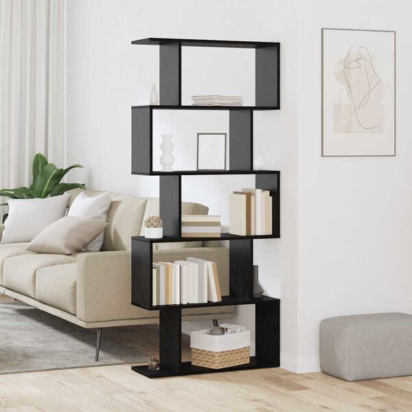 vidaXL B&uuml;cherregal Schwarz Eichen-Optik 70 x 24 x 161 cm Holzwerkstoff