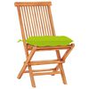 vidaXL 3-tlg. Bistro-Set mit Hellgr&uuml;nen Kissen Massivholz Teak