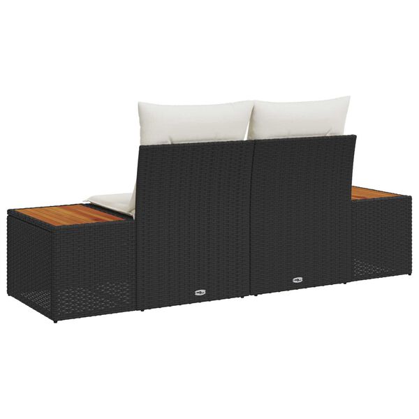 vidaXL Gartensofa Schwarz 184 x 62 x 85cm Poly-Rattan