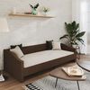 vidaXL Tagesbett mit Matratze USB Dunkelbraun Stoff 90x200 cm