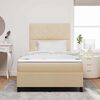 vidaXL Boxspringbett mit Matratze mit LED Creme 120 x 190 cm Stoff
