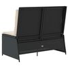 vidaXL Gartenbank Verstellbar mit Kissen Schwarz Poly Rattan