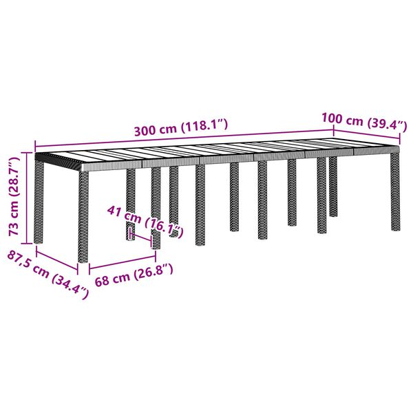 vidaXL Garten Essgruppe mit Kissen 11 pcs Braun Rattan