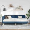 vidaXL Eckbettgestell mit Matratze Blau 100 x 200 cm Stoff