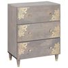 vidaXL Sideboard Grau und Gold 60 x 33 x 75 cm Massivholz Mango