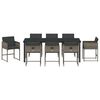 vidaXL Garten Essgruppe 9 pcs Grau Poly-Rattan