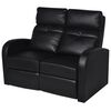 vidaXL Relaxsessel 2-Sitzer mit LED Kunstleder Schwarz