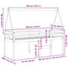 vidaXL Hochbett mit Dach 75x190 cm Massivholz Kiefer